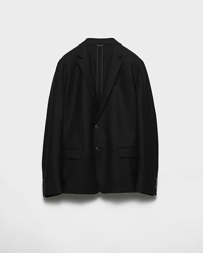 Single-breasted wool blend jacket