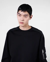 Cotton fleece and Re-Nylon sweatshirt