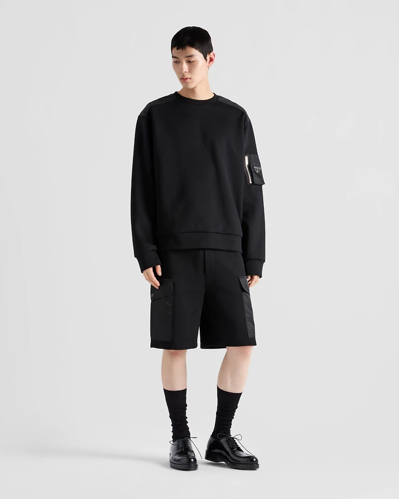 Cotton fleece and Re-Nylon sweatshirt