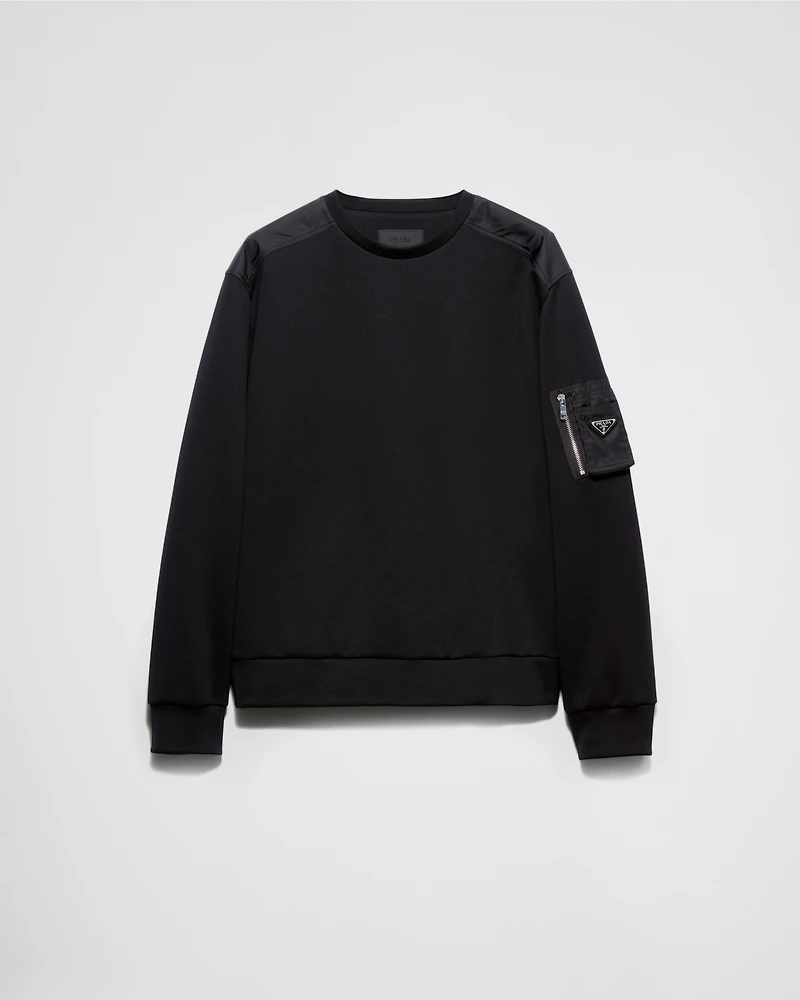 Cotton fleece and Re-Nylon sweatshirt