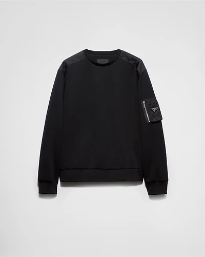 Cotton fleece and Re-Nylon sweatshirt