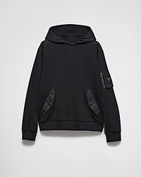 Cotton fleece and Re-Nylon hoodie