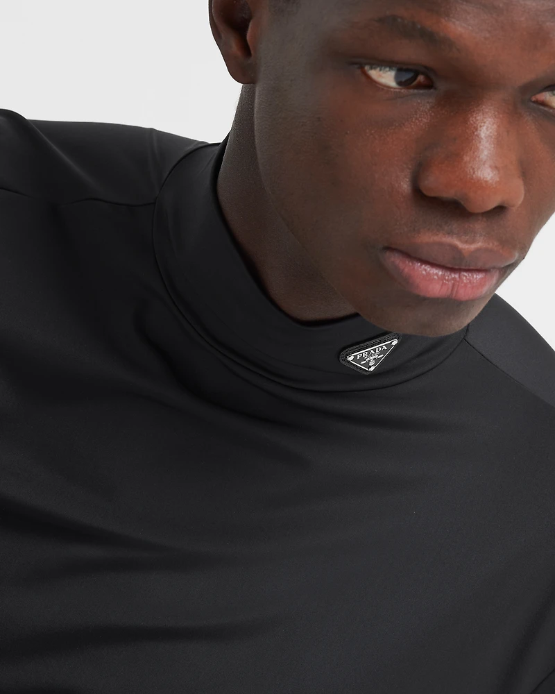 Stretch cotton turtleneck
