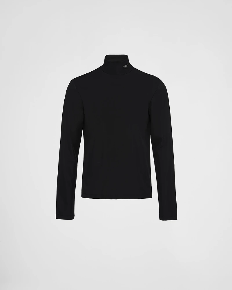 Stretch cotton turtleneck