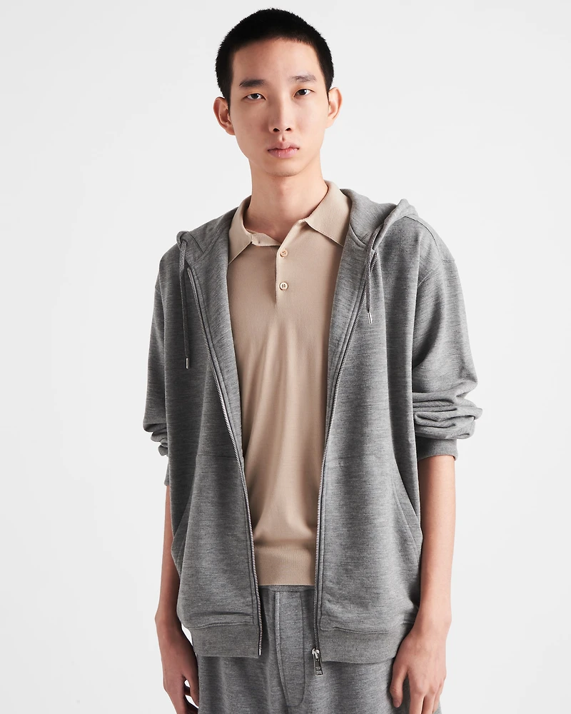 Cashmere blend cardigan hoodie