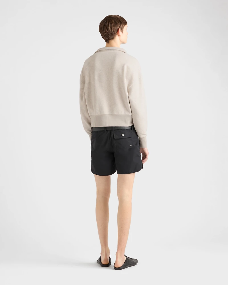Long-sleeved cotton polo shirt
