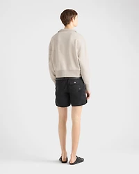 Long-sleeved cotton polo shirt