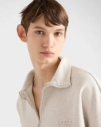 Long-sleeved cotton polo shirt