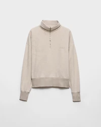 Long-sleeved cotton polo shirt