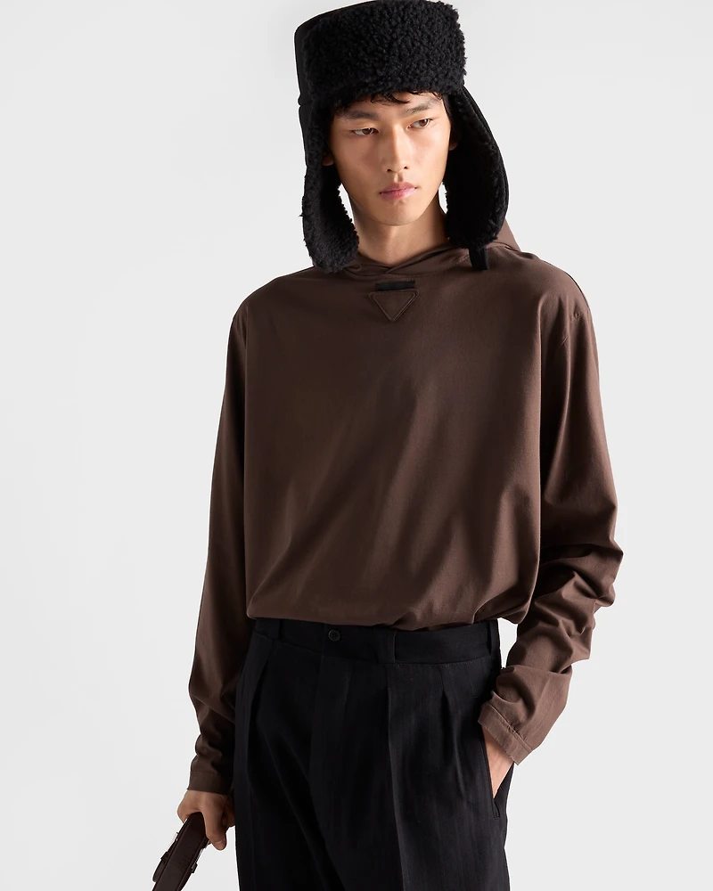 Long-sleeved cotton hoodie T-shirt