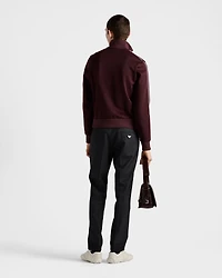 Zippered technical fabric track jacket
