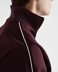 Zippered technical fabric track jacket