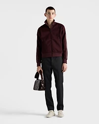 Zippered technical fabric track jacket