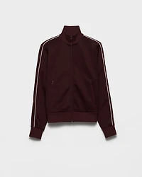 Zippered technical fabric track jacket