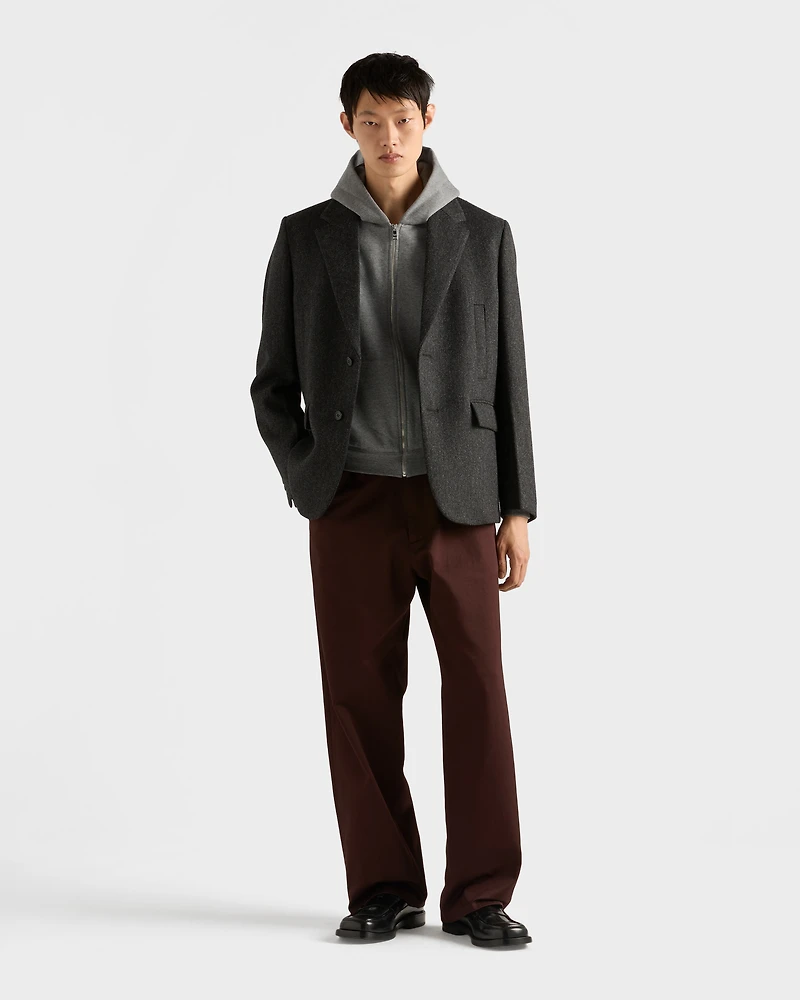 Cashmere blend zipper hoodie