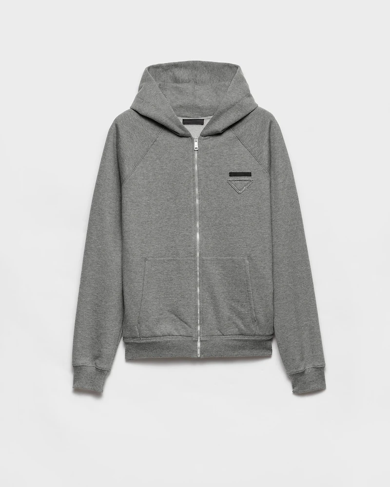 Cashmere blend zipper hoodie
