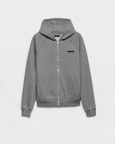 Cashmere blend zipper hoodie