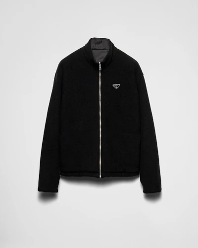 Reversible fleece and cashmere blend cardigan