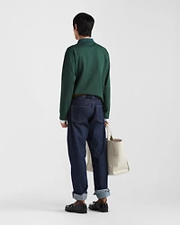 Long-sleeved cotton polo shirt