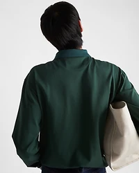 Long-sleeved cotton polo shirt