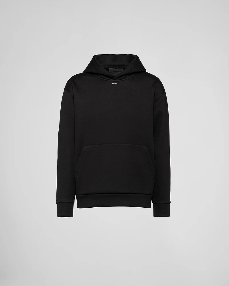 Technical cotton hoodie