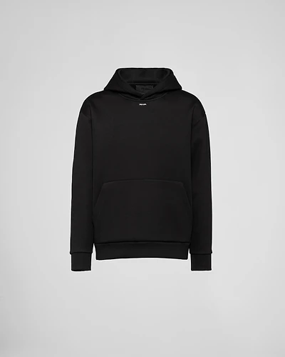 Technical cotton hoodie