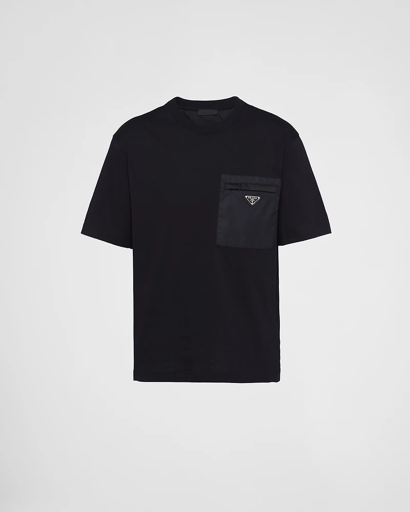 Re-Nylon and jersey T-shirt