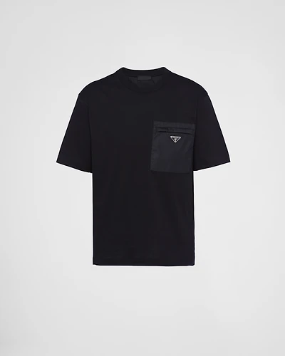 Re-Nylon and jersey T-shirt