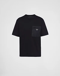 Re-Nylon and jersey T-shirt