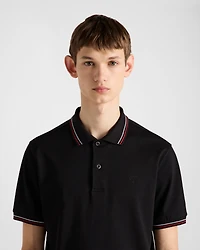 Short-sleeved piqué polo shirt