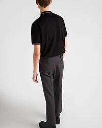Short-sleeved piqué polo shirt