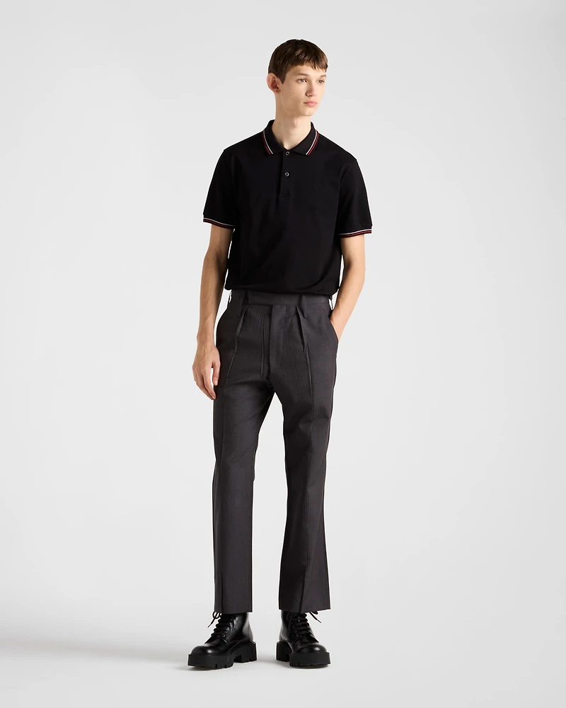 Short-sleeved piqué polo shirt