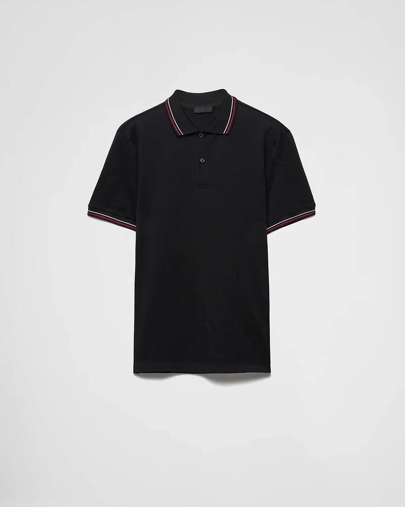 Short-sleeved piqué polo shirt