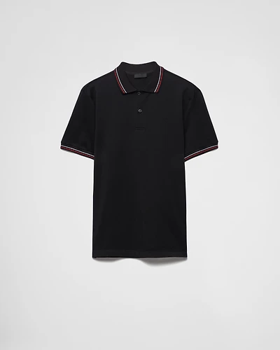 Short-sleeved piqué polo shirt