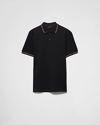 Short-sleeved piqué polo shirt