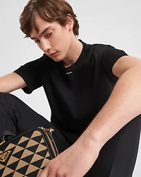 Stretch cotton T-shirt with logo