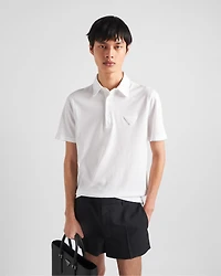 Short-sleeved cotton polo shirt