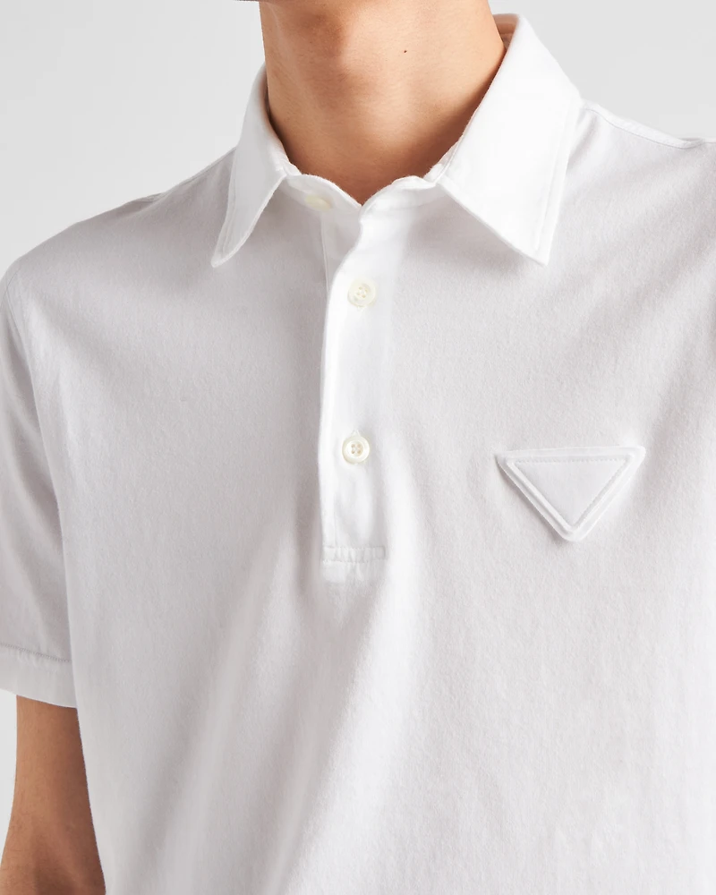 Short-sleeved cotton polo shirt