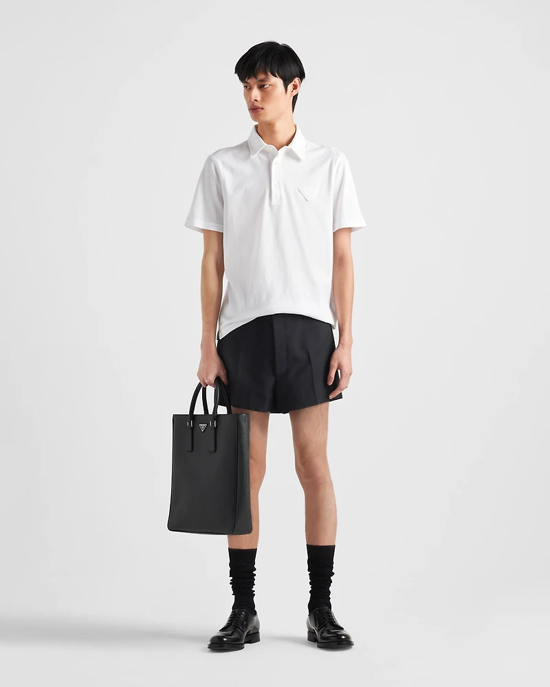 Short-sleeved cotton polo shirt