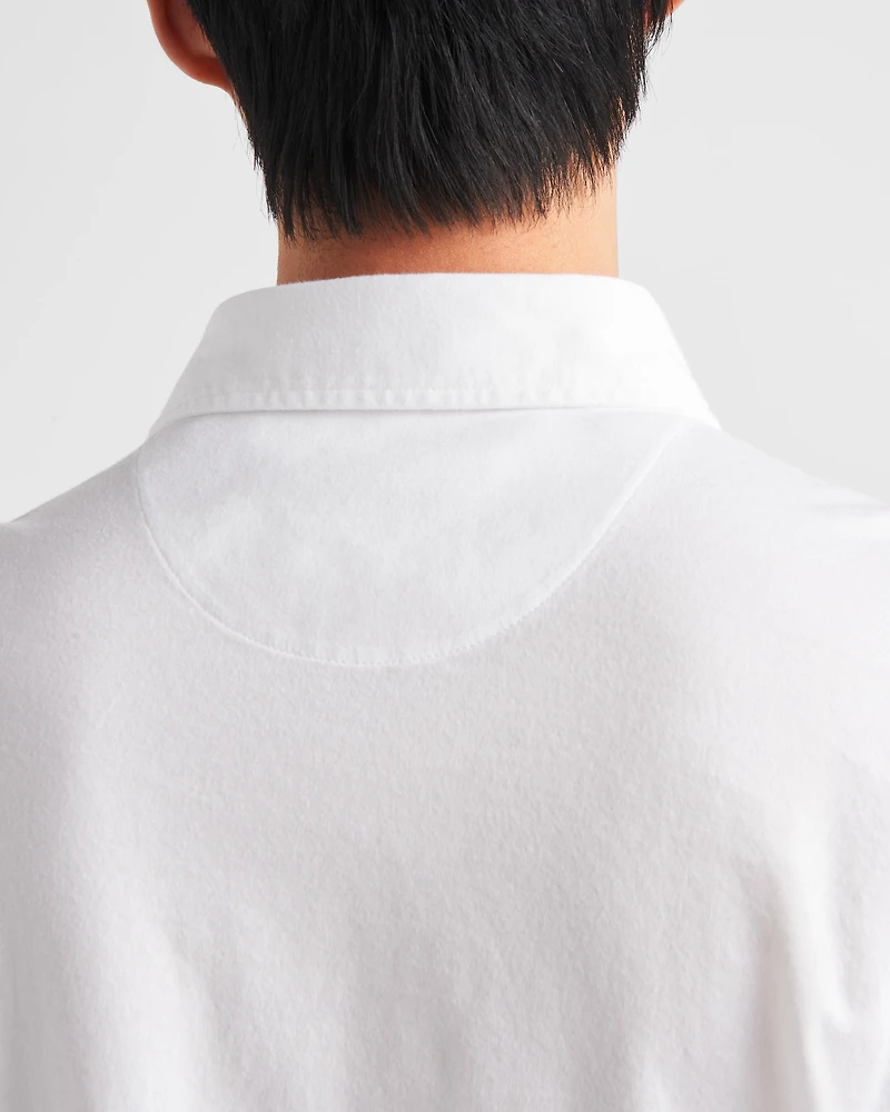 Short-sleeved cotton polo shirt