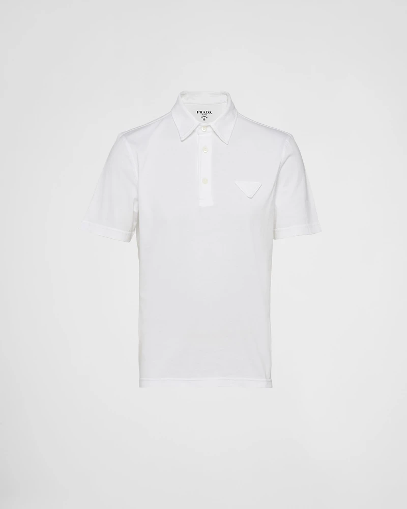 Short-sleeved cotton polo shirt