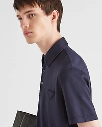 Short-sleeved cotton polo shirt
