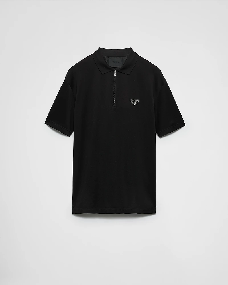 Piqué polo shirt with Re-Nylon details