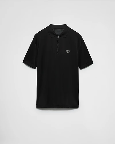 Piqué polo shirt with Re-Nylon details