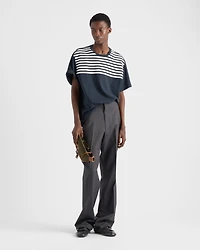 Oversized striped cotton T-shirt