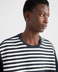 Oversized striped cotton T-shirt