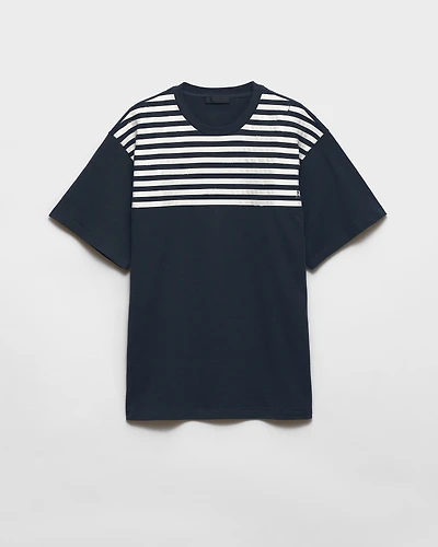Oversized striped cotton T-shirt