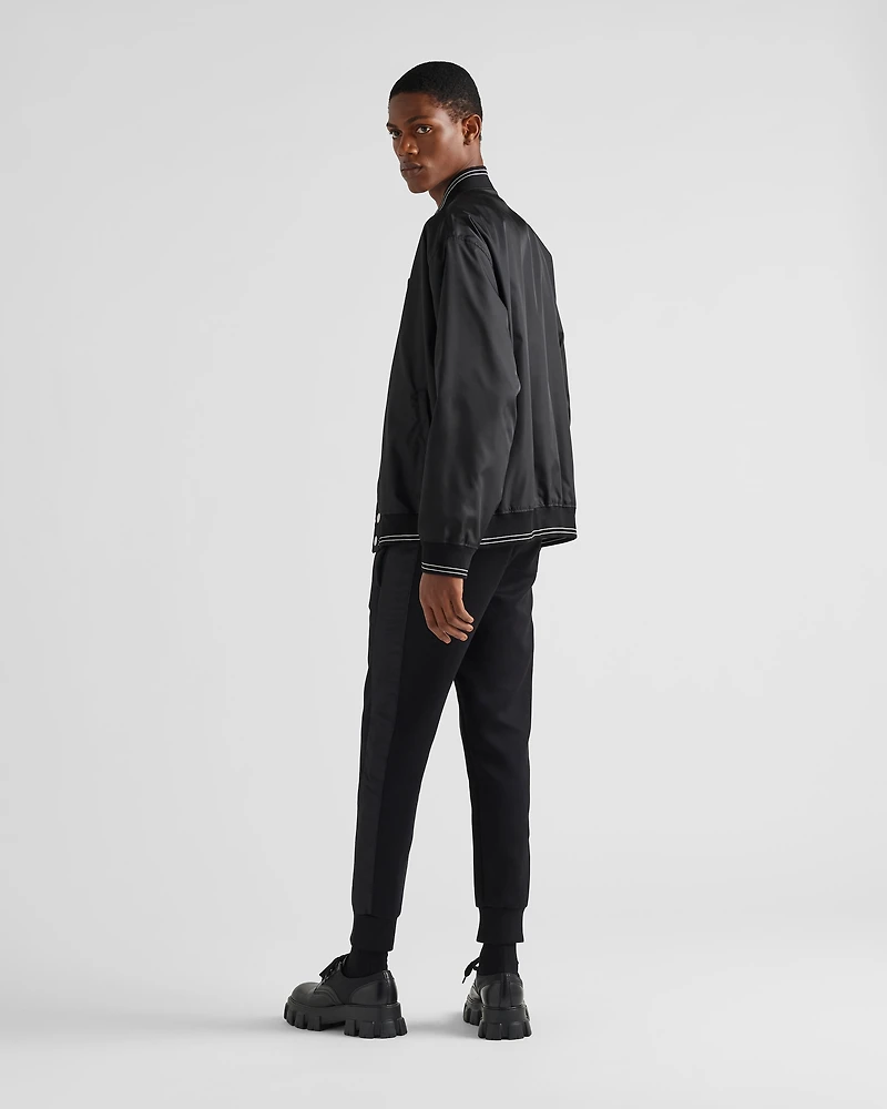 Cotton fleece joggers with Re-Nylon details