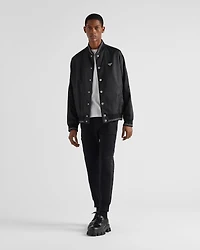 Cotton fleece joggers with Re-Nylon details