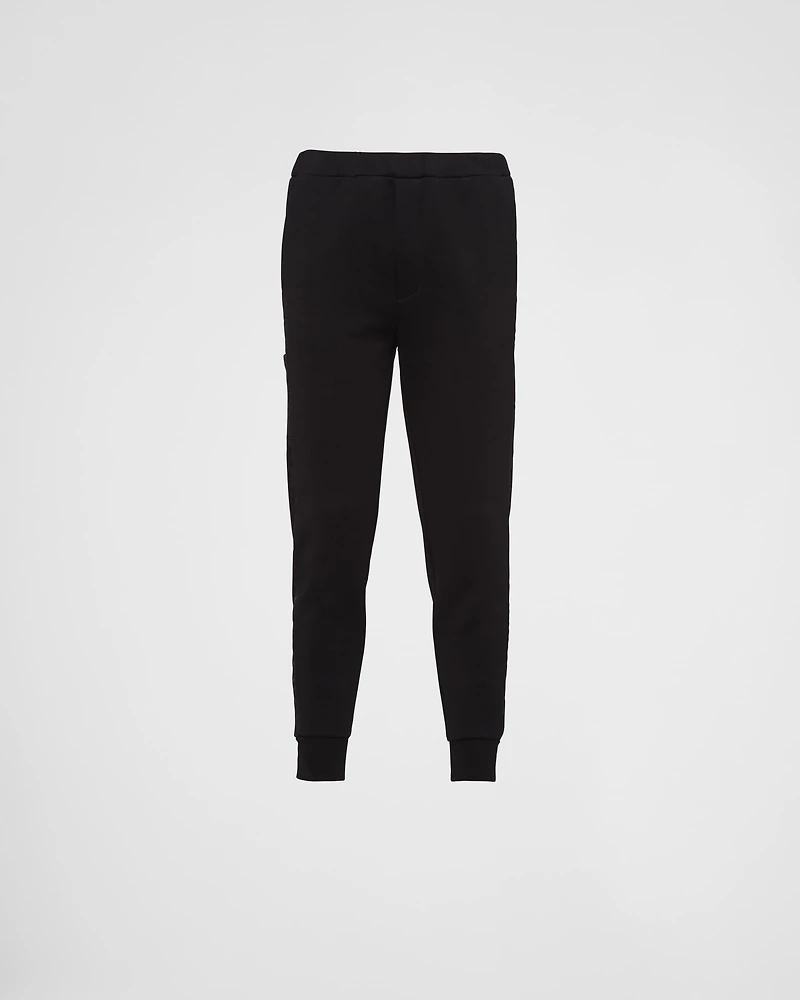 Cotton fleece joggers with Re-Nylon details